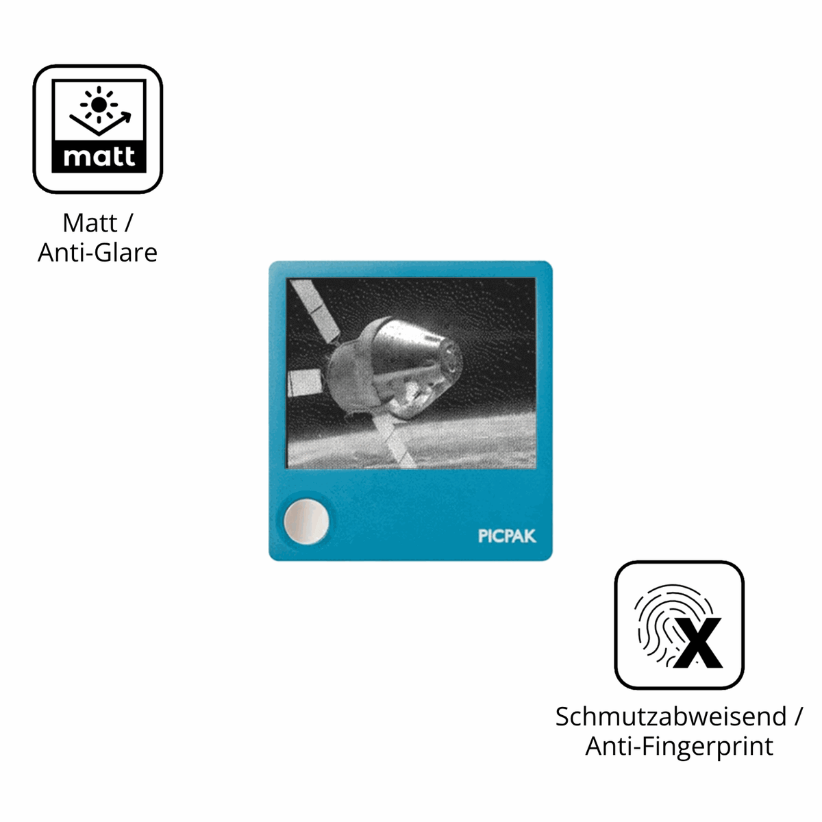Dünne und entspiegelnde Folie passend zugeschnitten für PicPak E-Ink Display