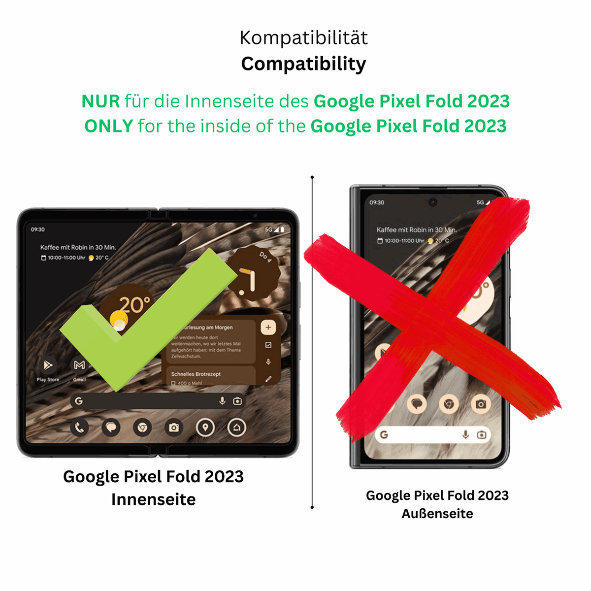 2x 3D Full Cover Schutzfolie für Google Pixel Fold