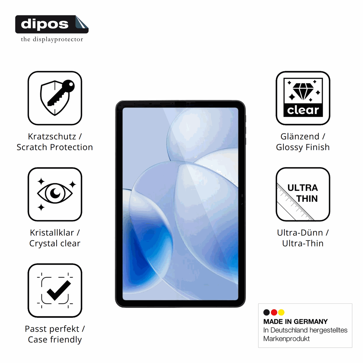 2x Schutzfolie klar für Pockam P12 Display-Schutzfolie