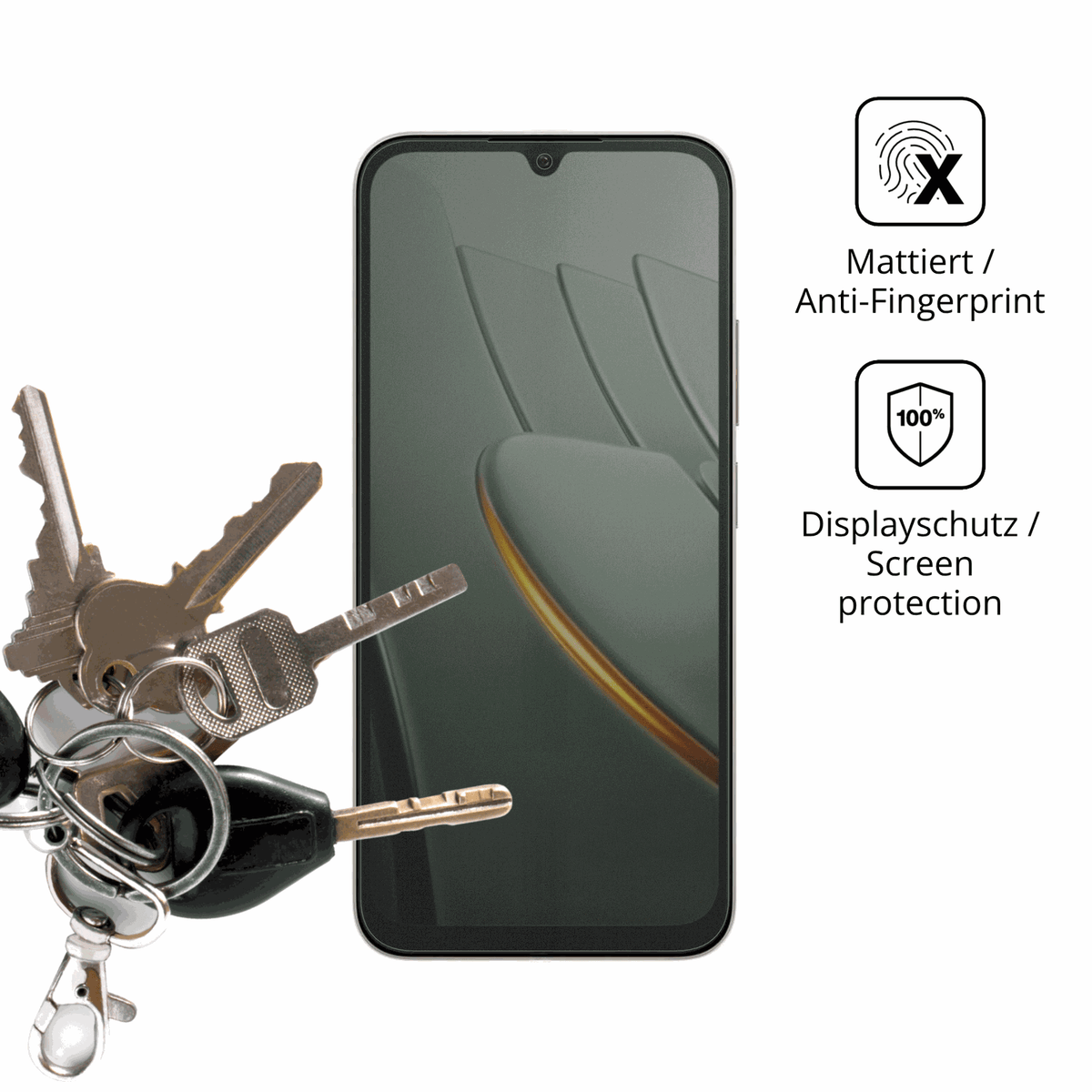 dipos Displayschutz für POCO C81 Pro, mattierte Oberfläche, Blickschutzfilter und perfekter Passform