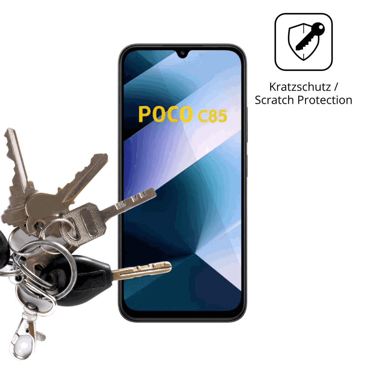 4x Schutzfolie klar für Poco C85 Display-Schutzfolie