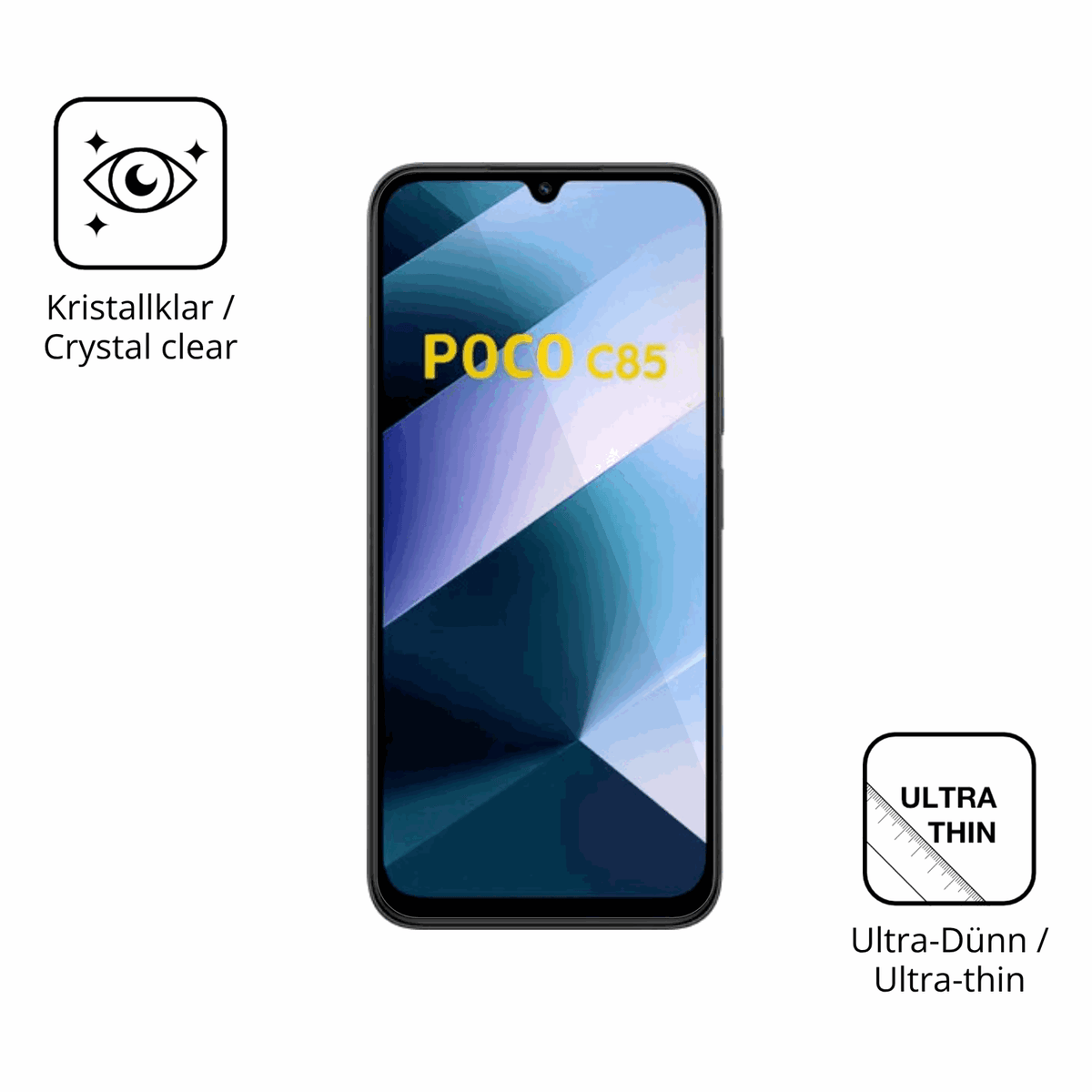 4x Schutzfolie klar für Poco C85 Display-Schutzfolie
