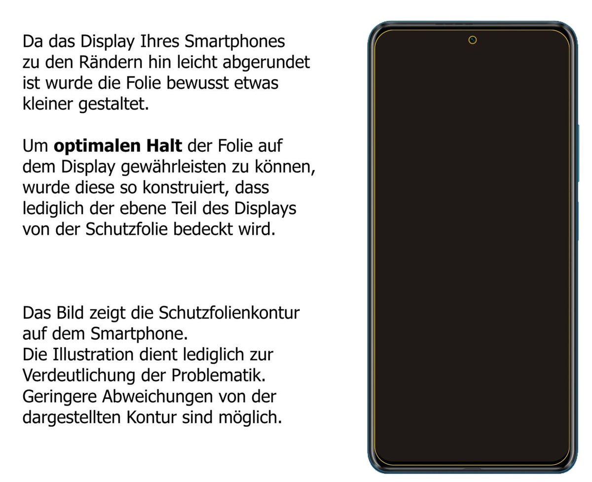 dipos Displayschutz für Poco F3, mattierte Oberfläche, robuste Festigkeit und perfekte Passform