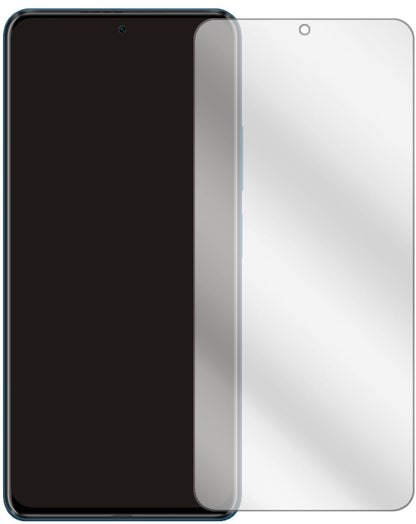 PocoF3 mit aufgebrachter dipos Displayschutzfolie, glasklare Darstellung ohne Einschränkungen