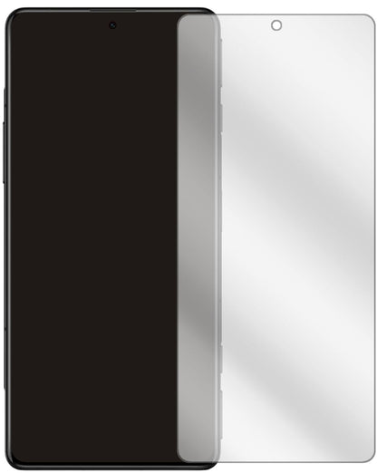 PocoF3 GT mit aufgebrachter dipos Displayschutzfolie, glasklare Darstellung ohne Einschränkungen