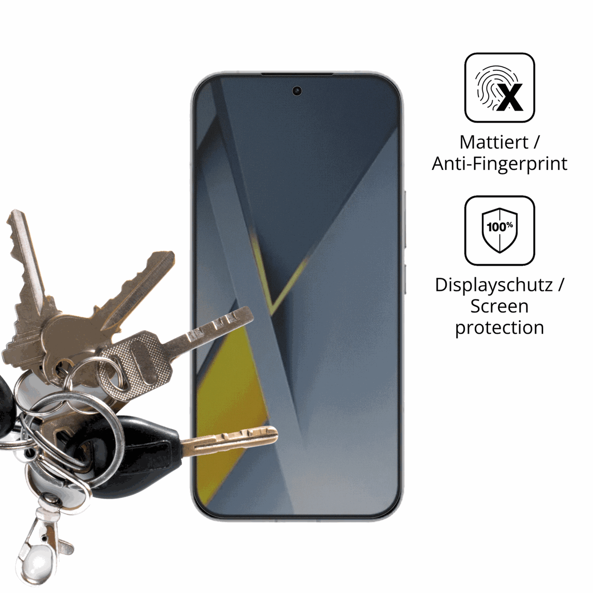 dipos Displayschutz für Poco F8 Pro, mattierte Oberfläche, Blickschutzfilter und perfekter Passform