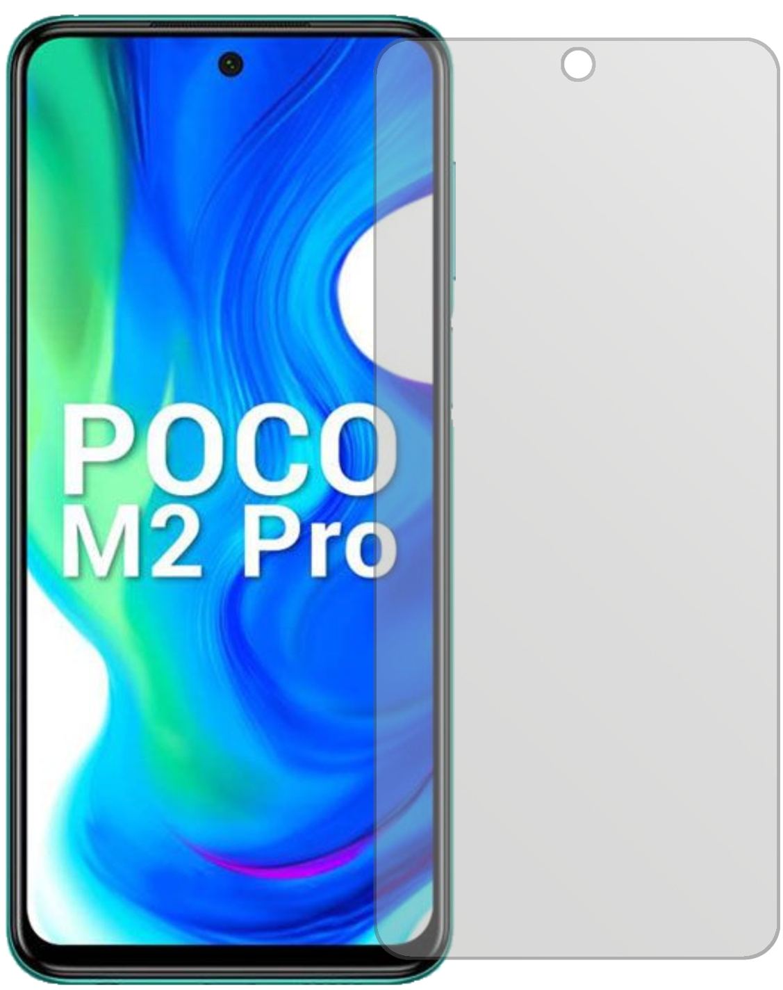 XiaomiPoco M2 Pro mit aufgebrachter dipos Displayschutzfolie, die lästige Fingerabdrücke minimiert
