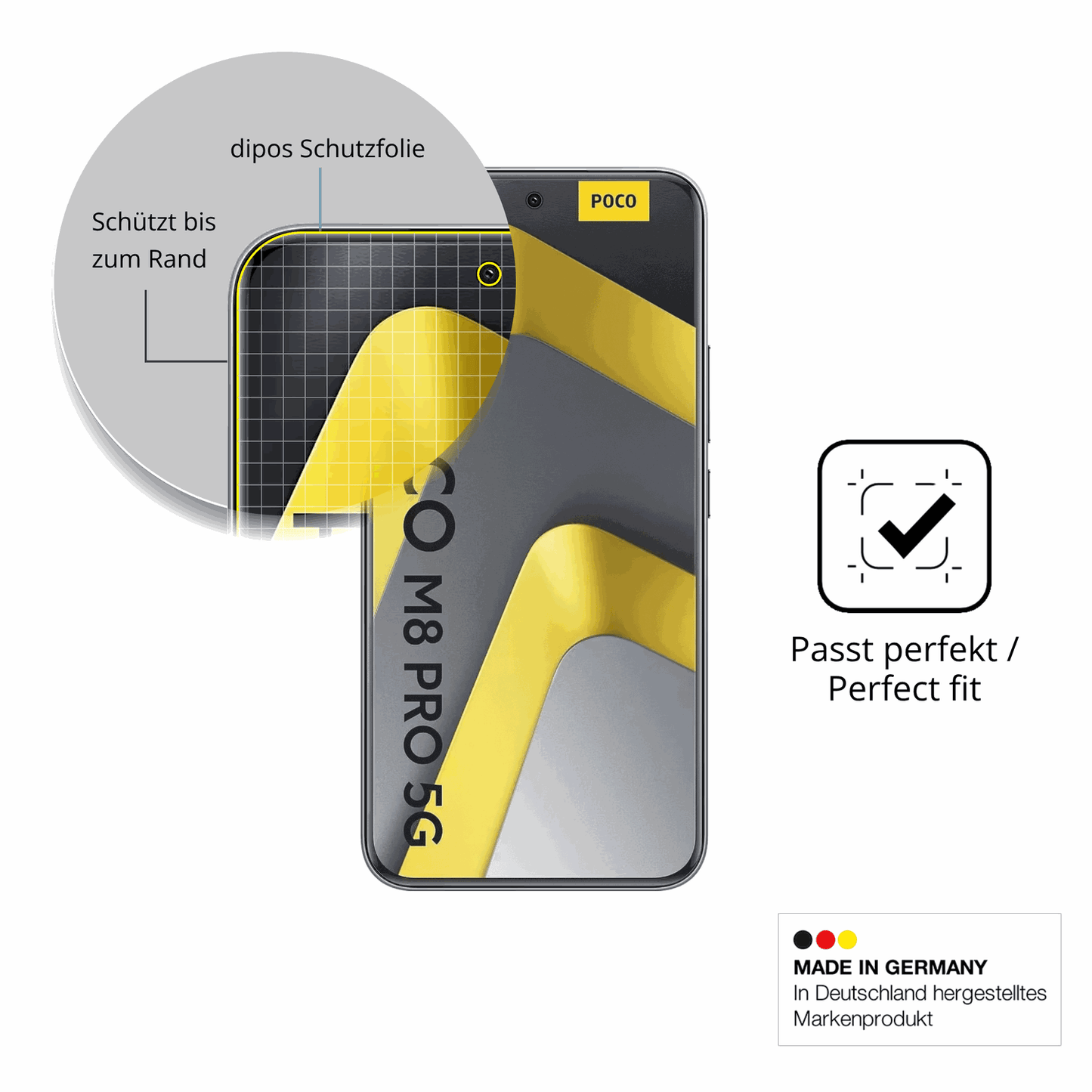 Besonders flexibler Displayschutz mit Anti-Shock-Schicht im Materialmix