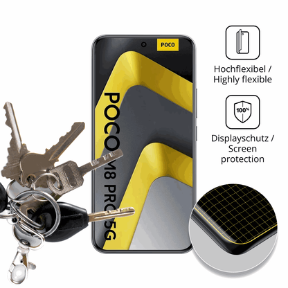 dipos Displayschutz für POCO M8 Pro, transparente Oberfläche, geringe Dicke und perfekte Passform
