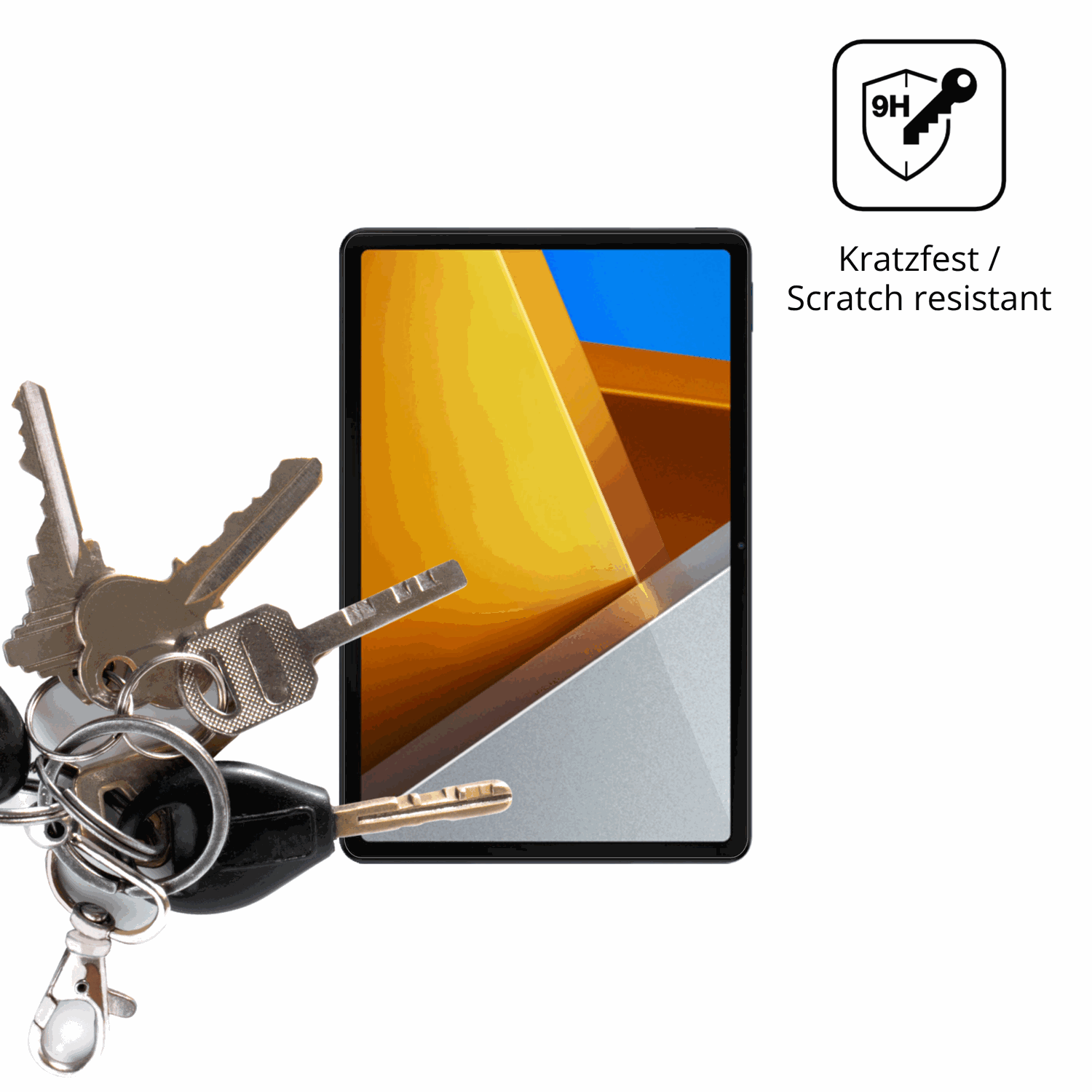 dipos Displayschutz für Poco Pad M1, transparente Oberfläche, perfekte Passform auch für die Rundungen