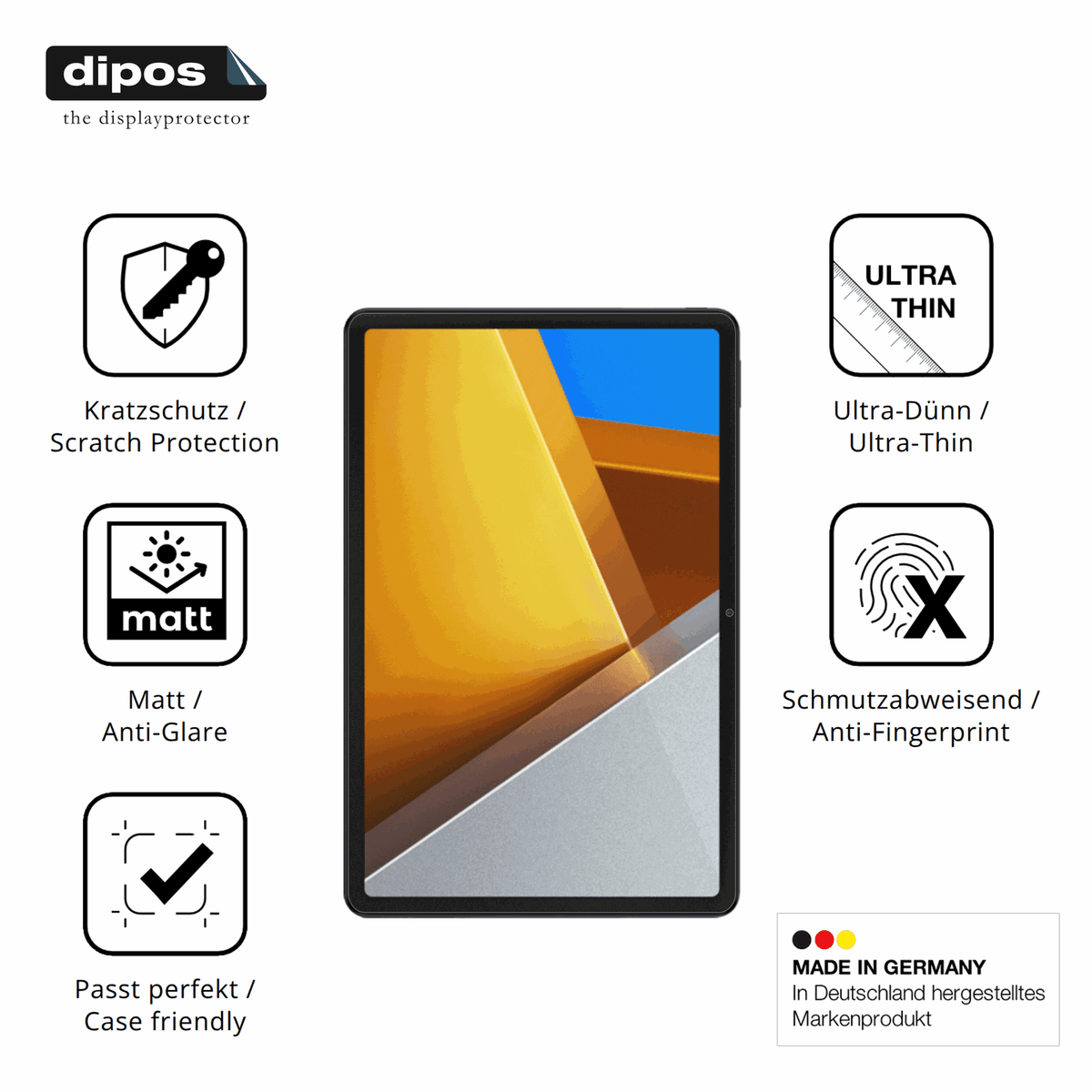 Displayschutz hergestellt in Deutschland, höchste Qualität made in Germany