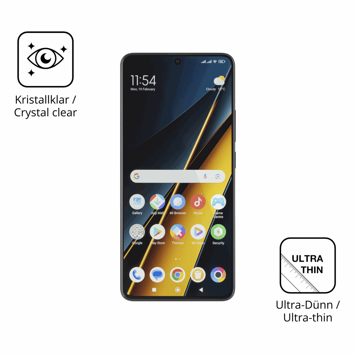 Dünne und klare Folie passend zugeschnitten für Poco X6 Pro 5g