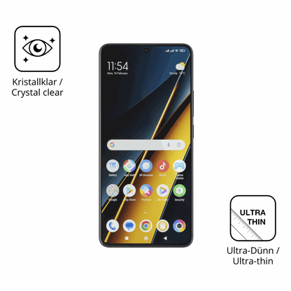 Dünne und klare Folie passend zugeschnitten für Poco X6 Pro 5g
