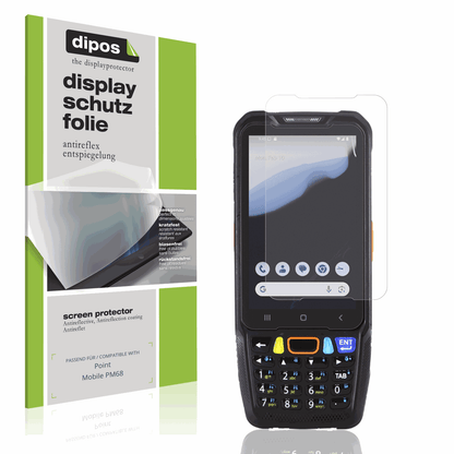 Matte Displayschutzfolie von dipos passend für pointmobile pm68, präziser Zuschnitt und blasenfrei montiert