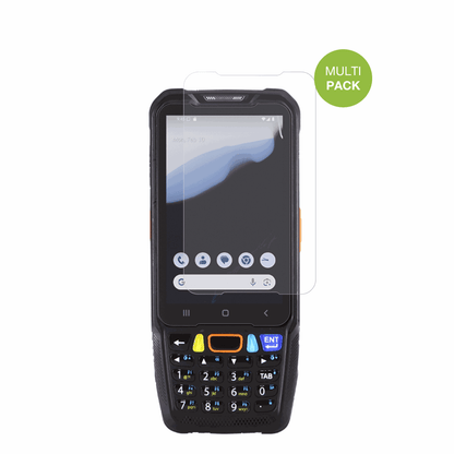 pointmobile pm68 mit aufgebrachter dipos Displayschutzfolie, die lästige Fingerabdrücke minimiert