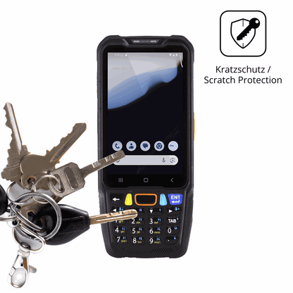 Schutz gegen Kratzer auf dem pointmobile pm68 Glas durch Schlüssel oder Ähnliches