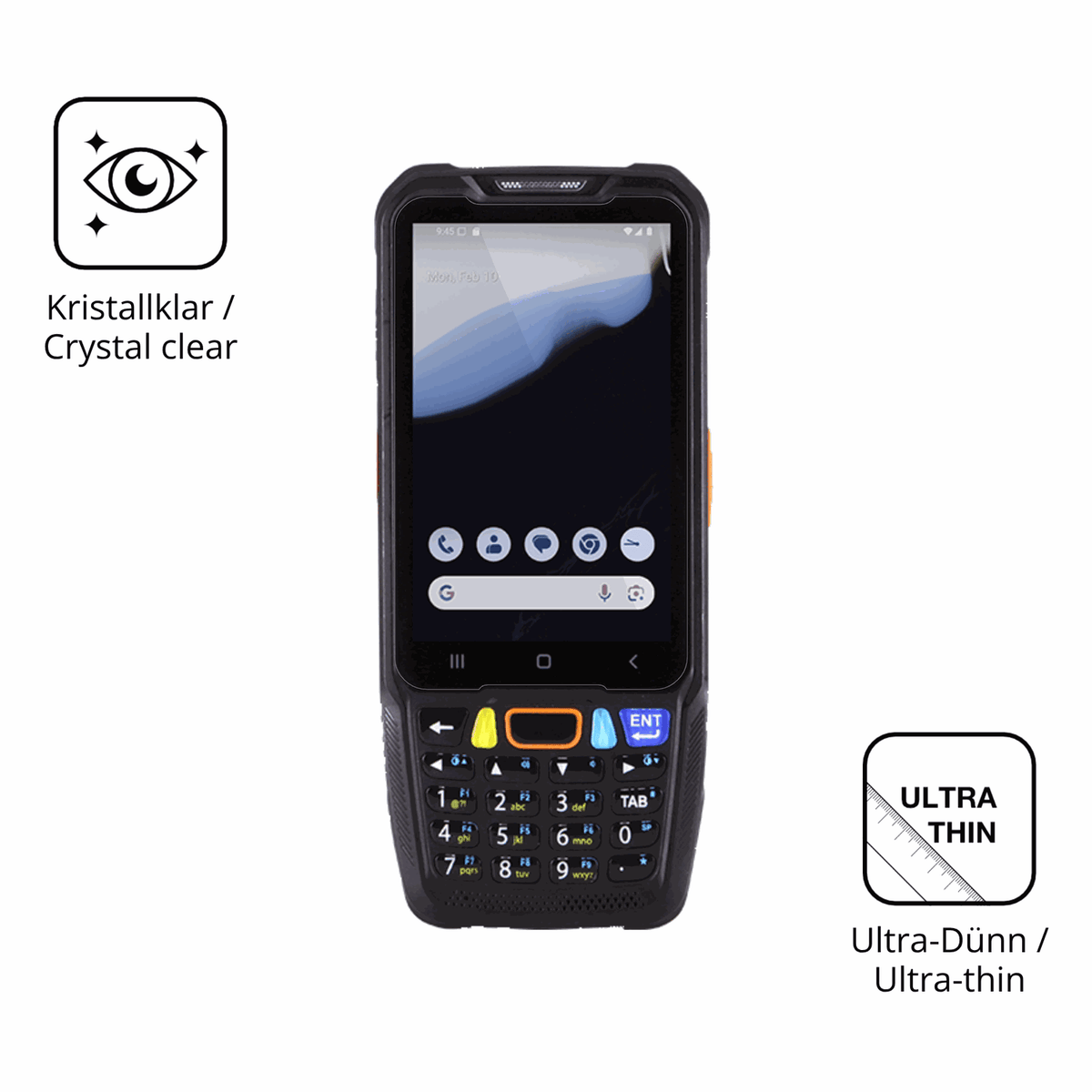 Dünne und klare Folie passend zugeschnitten für pointmobile pm68