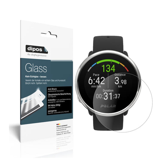 Matte Displayschutzfolie von dipos passend für Polar Ignite, 9H kratzfest und blasenfrei montiert