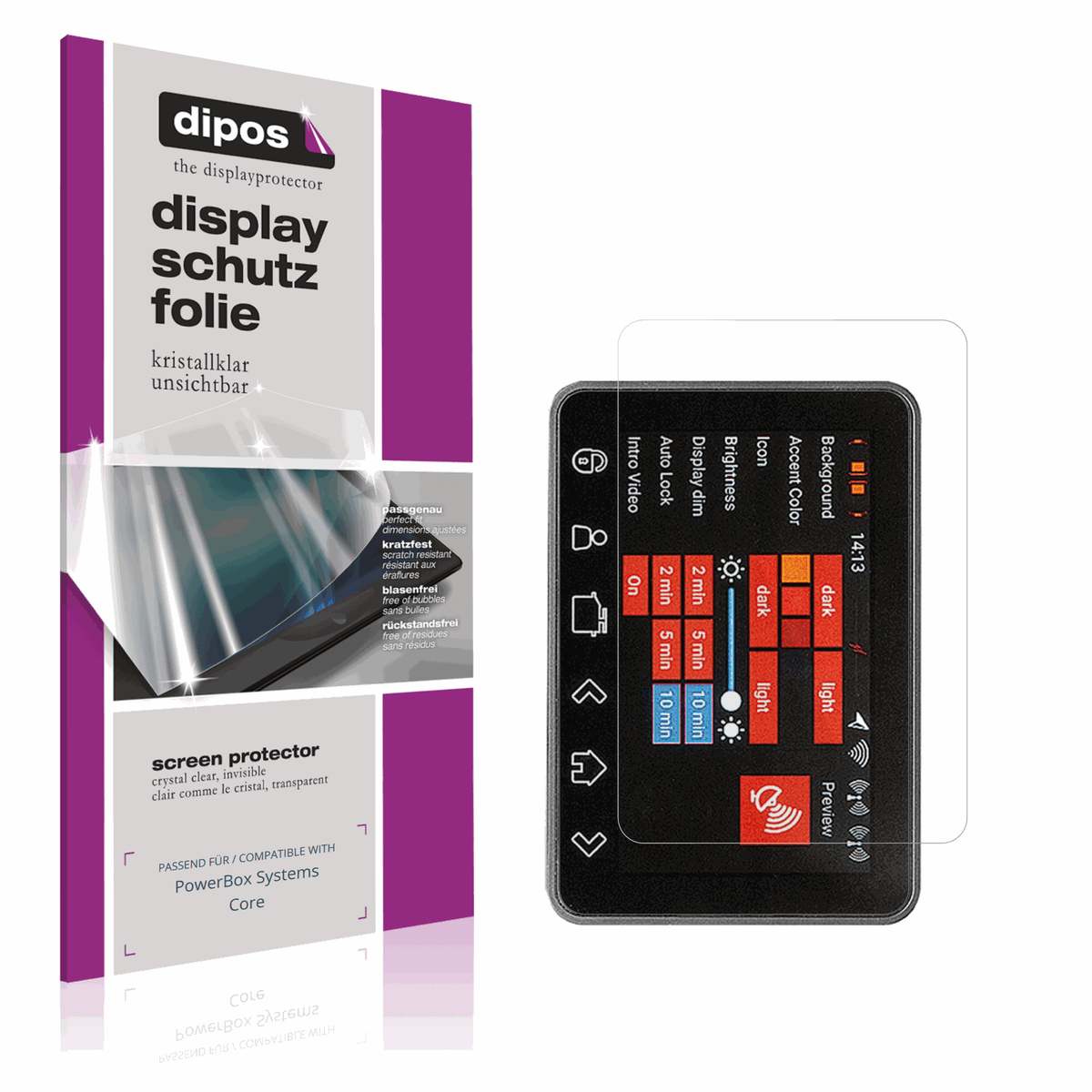 2x Schutzfolie klar für PowerBox Systems Core Display-Schutzfolie