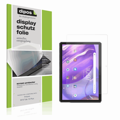 Matte Displayschutzfolie von dipos passend für pritomm10 tab 10 plus, präziser Zuschnitt und blasenfrei montiert