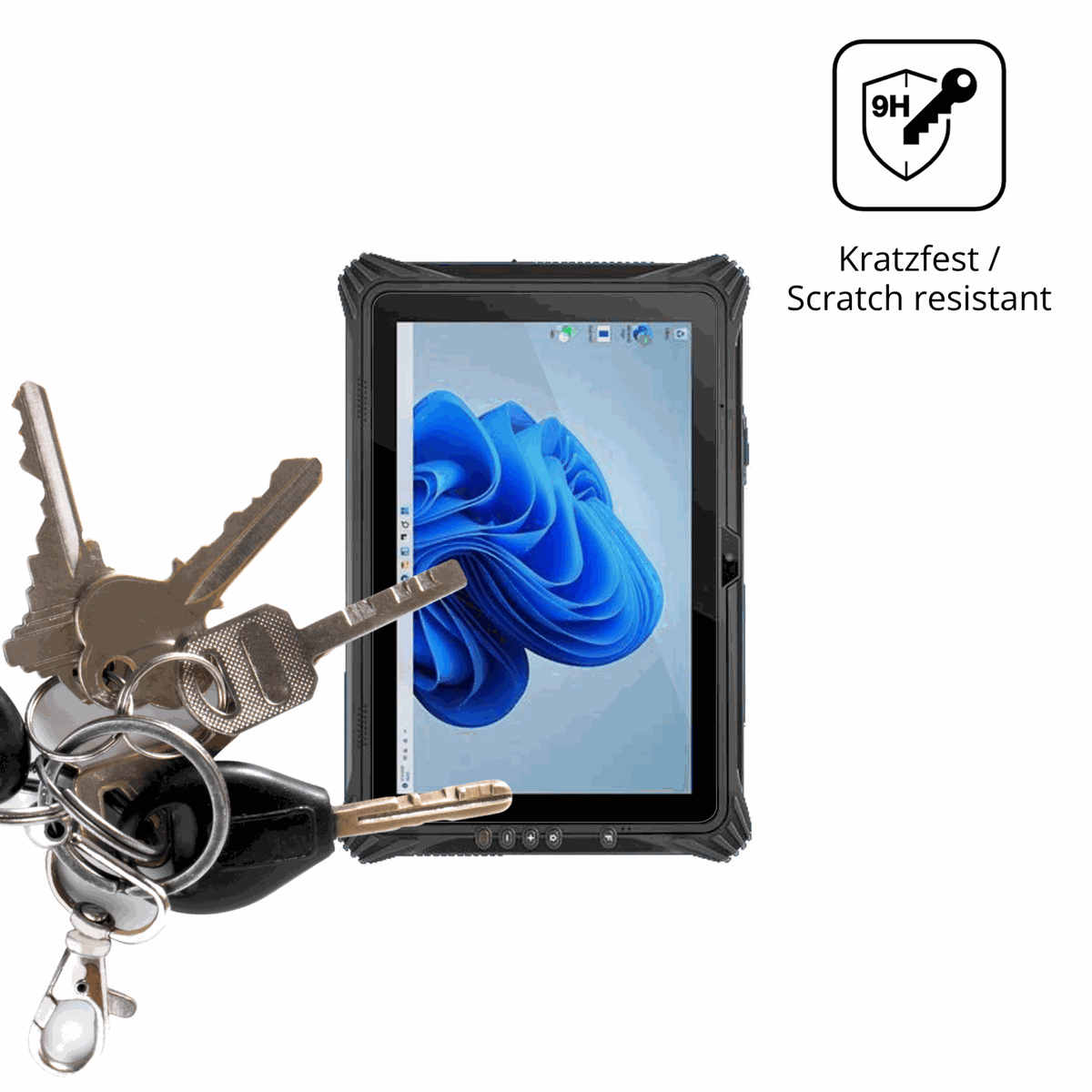 dipos Displayschutz für pulijazrugged tablet, transparente Oberfläche, perfekte Passform auch für die Rundungen