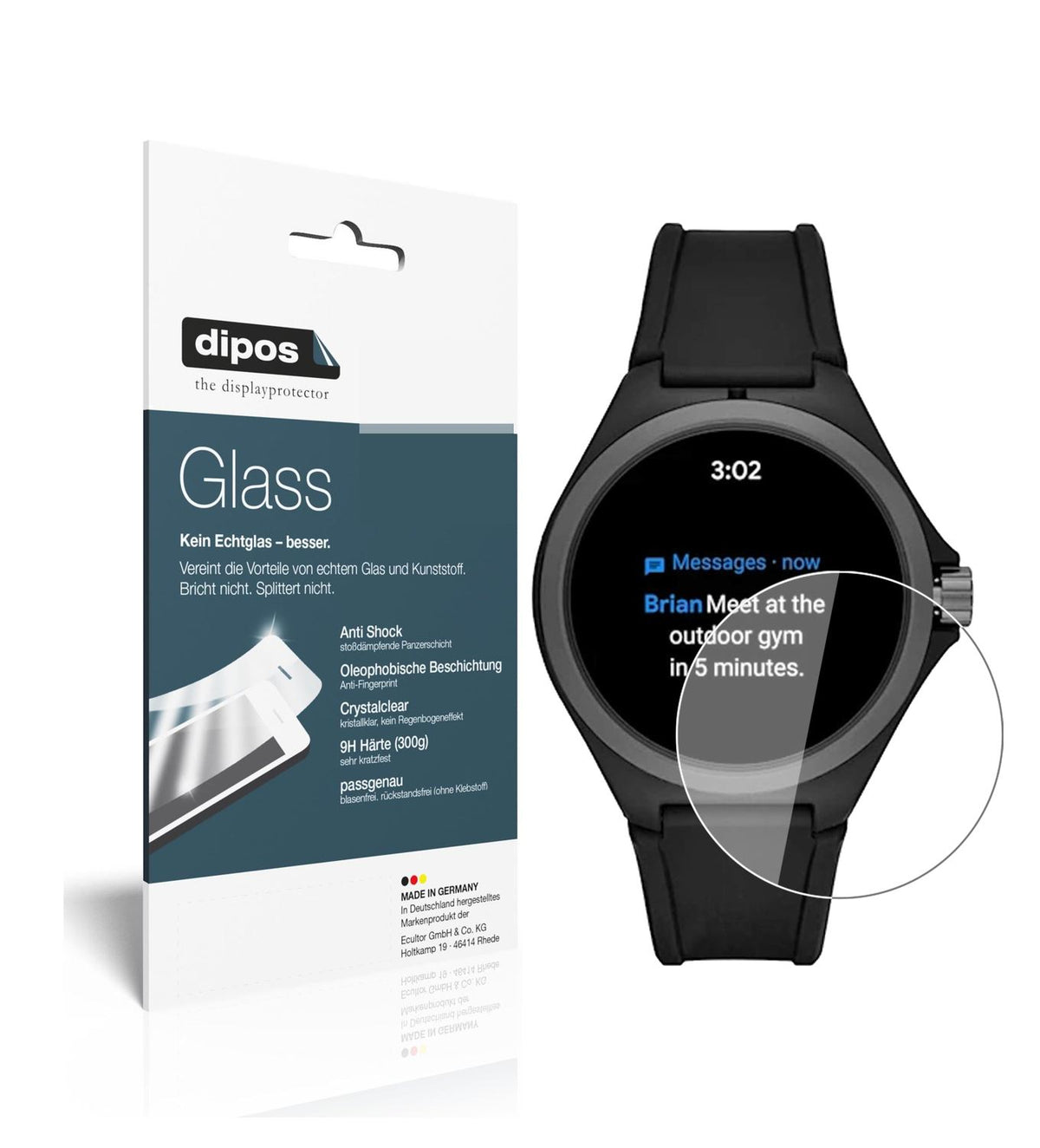 2x 9H Schutzfolie für Puma PT9100 Smartwatch Panzerfolie