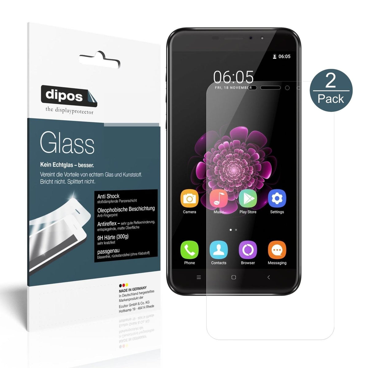 1x 9H Schutzfolie matt für Oukitel U20 Plus Panzerfolie