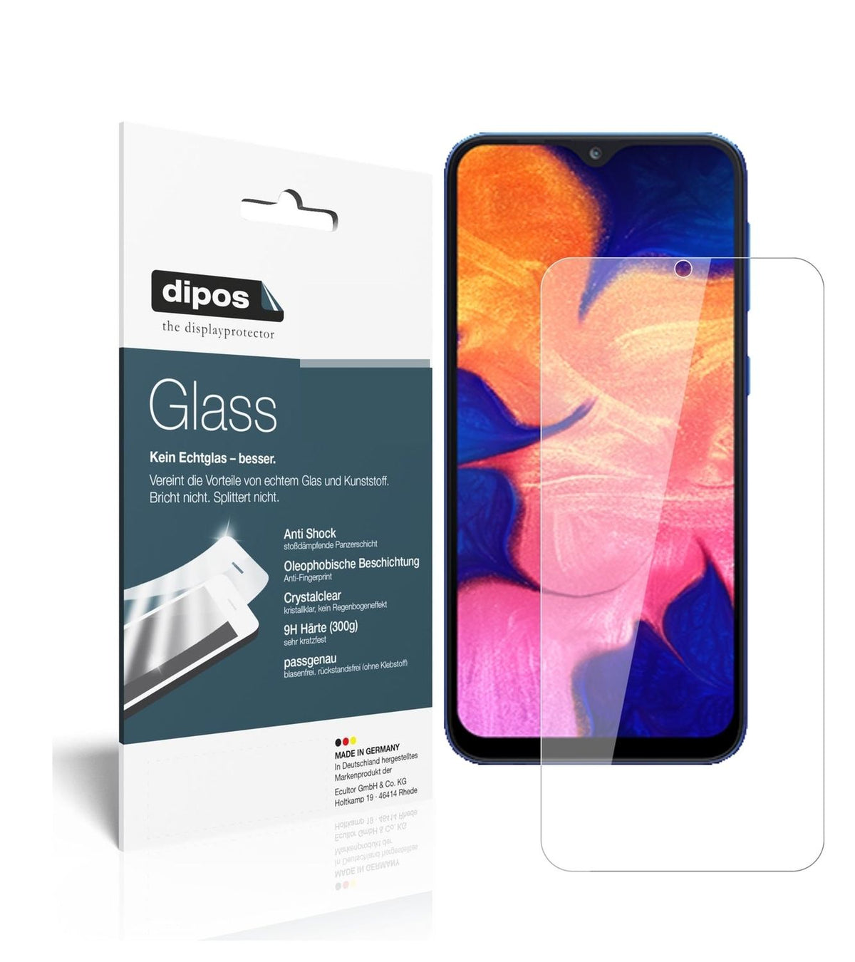 1x 9H Schutzfolie für Samsung Galaxy A10 Panzerfolie