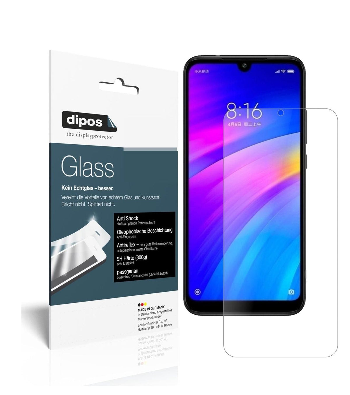 1x 9H Schutzfolie matt für Xiaomi Redmi 7 Panzerfolie