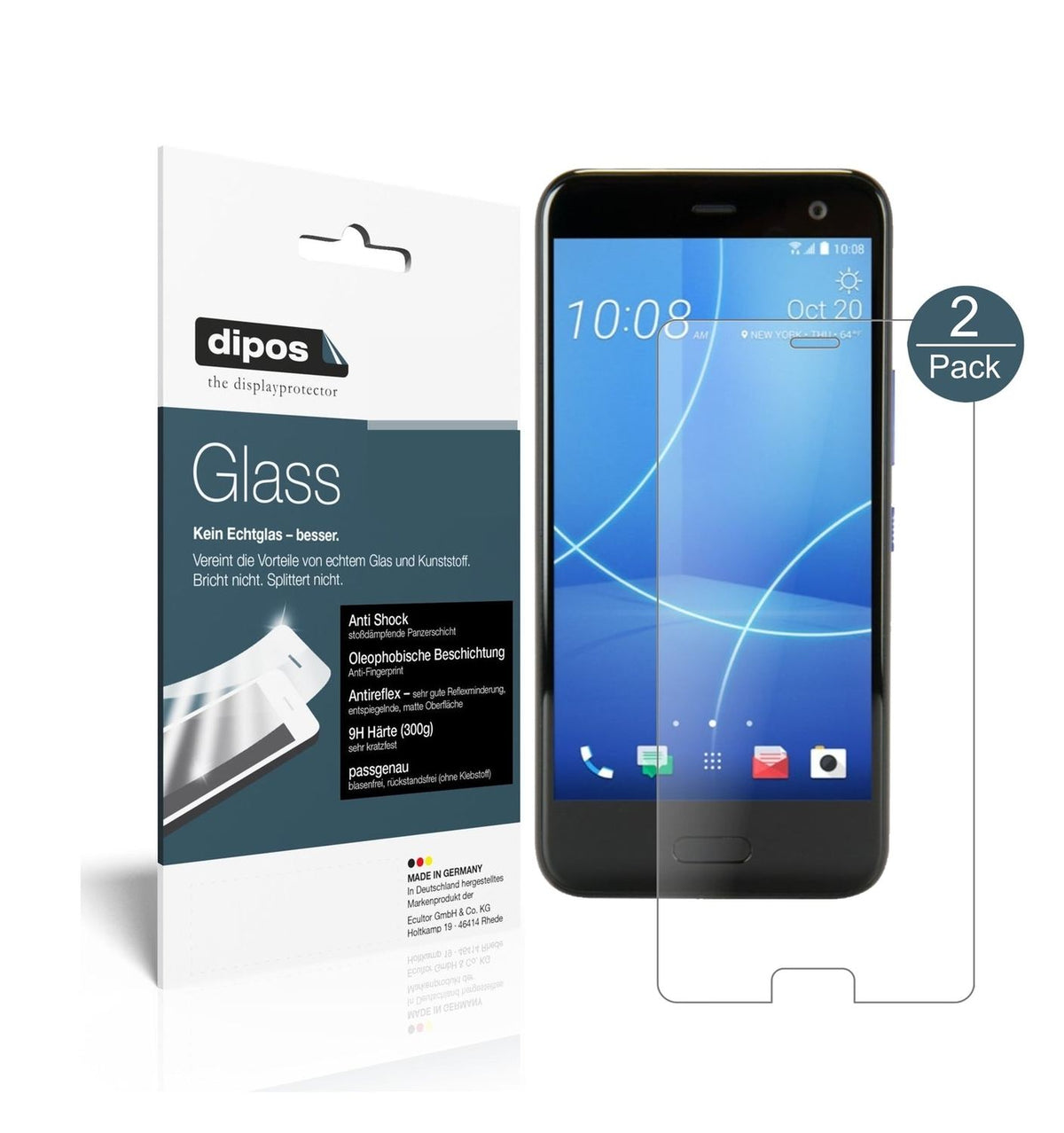 1x 9H Schutzfolie matt für HTC U11 Life Panzerfolie