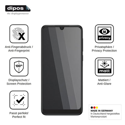 Blickschutzfolie für Qilive Smartphone Q3 matt Schutzfolie Privacy