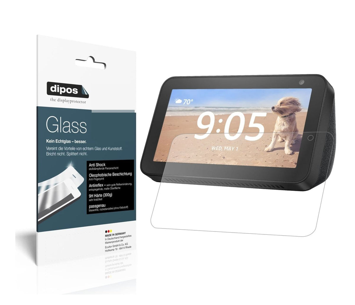 1x 9H Schutzfolie matt für Amazon Echo Show 5 Panzerfolie