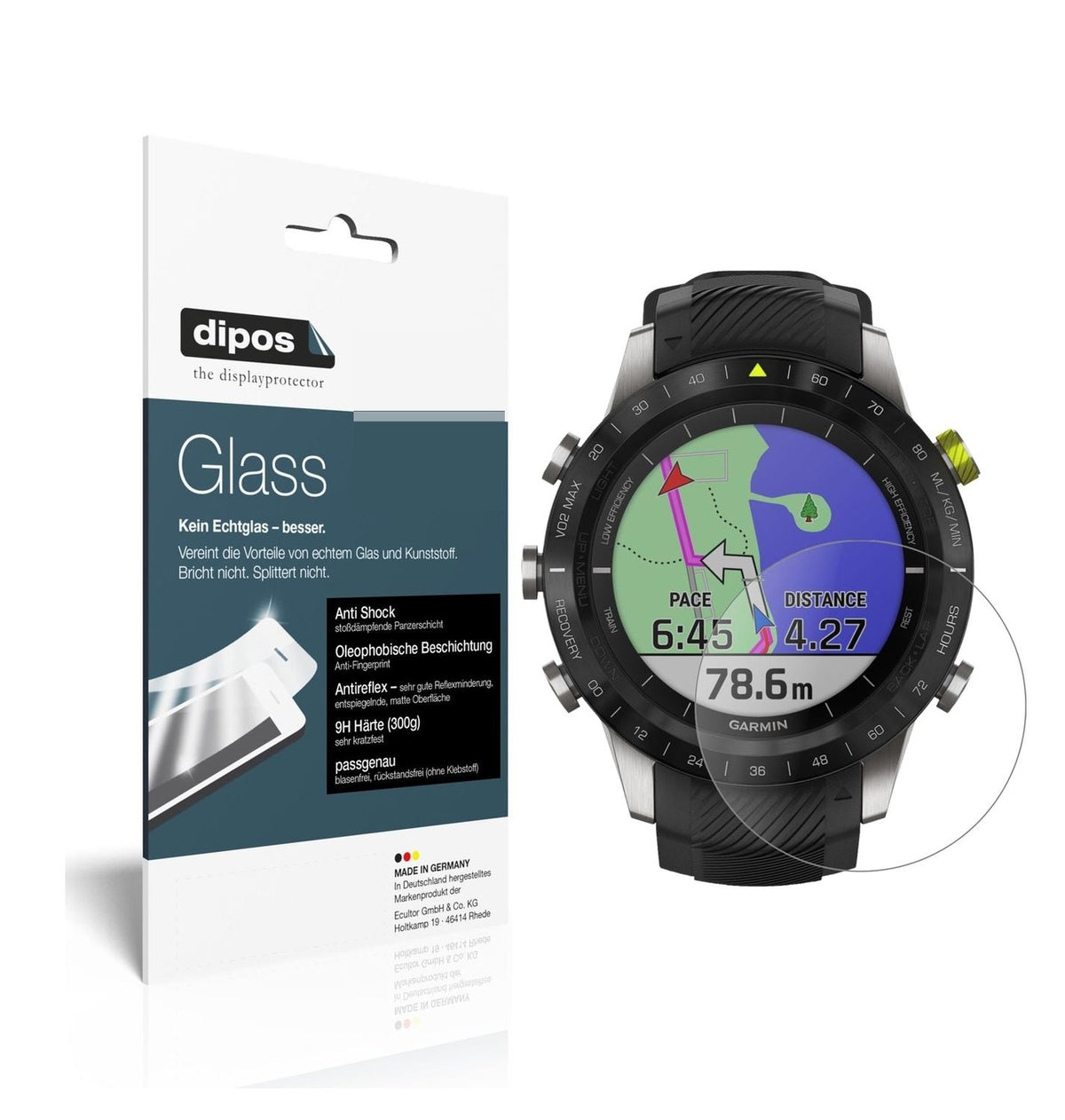1x 9H Schutzfolie matt für Garmin MARQ Athlete Panzerfolie