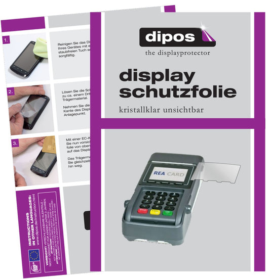 Klare Displayschutzfolie von dipos passend für REA CARD T7 flex, präziser Zuschnitt und blasenfrei montiert