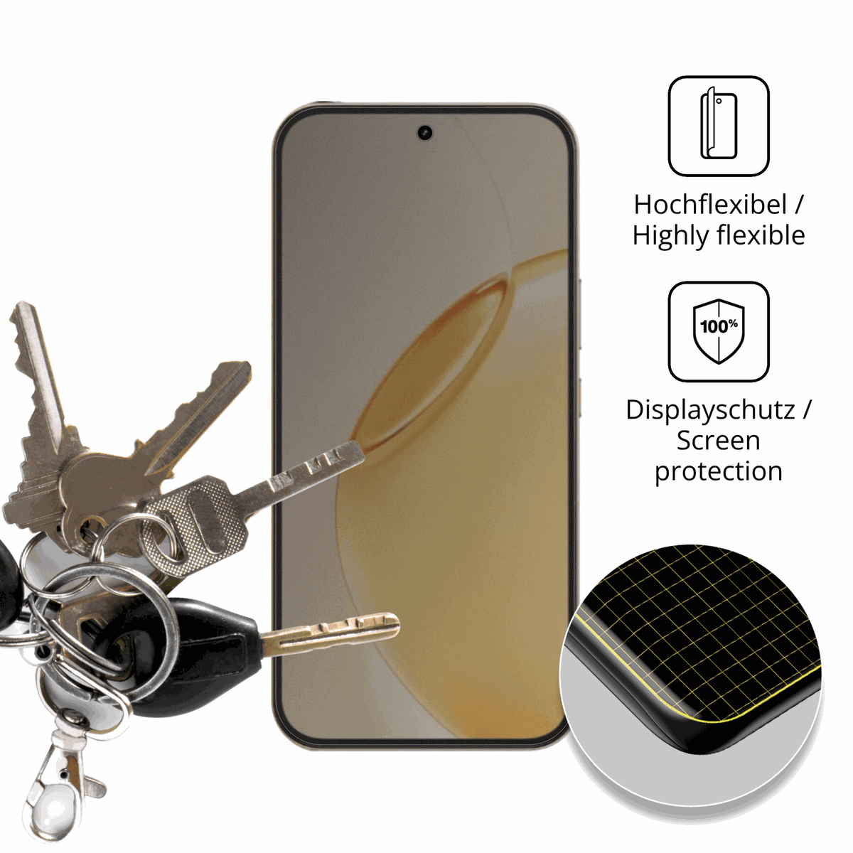 dipos Displayschutz für Realme 16 Pro Plus 5G, mit Blickschutzfilter und perfekter Passform auch für die Rundungen