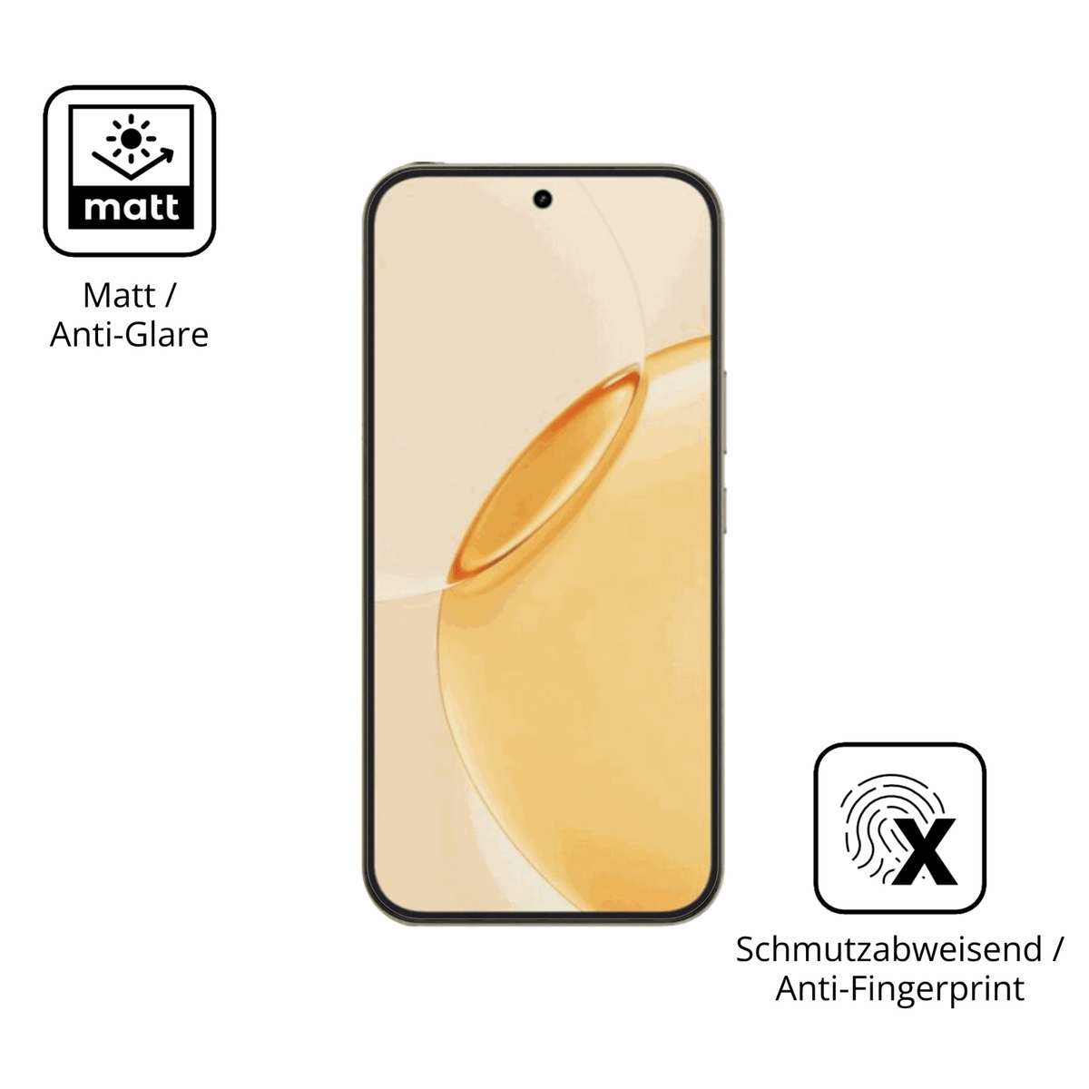 Dünne und entspiegelnde Folie passend zugeschnitten für Realme 16 Pro 5G