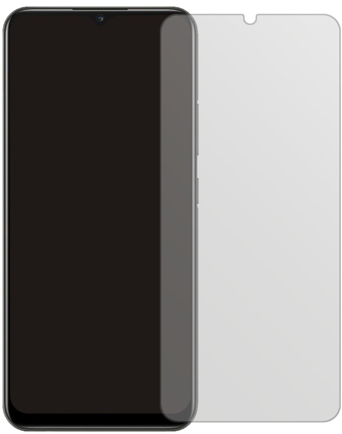 RealmeC25Y mit aufgebrachter dipos Displayschutzfolie, die lästige Fingerabdrücke minimiert