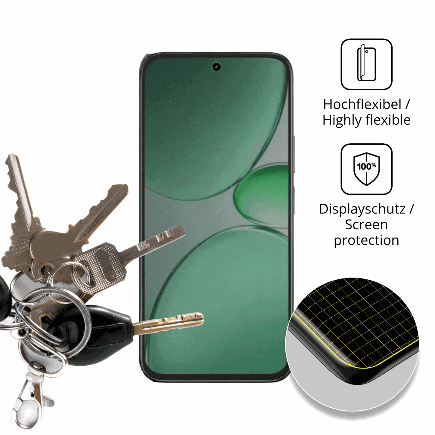dipos Displayschutz für realmec85 pro, mit Blickschutzfilter und perfekter Passform auch für die Rundungen