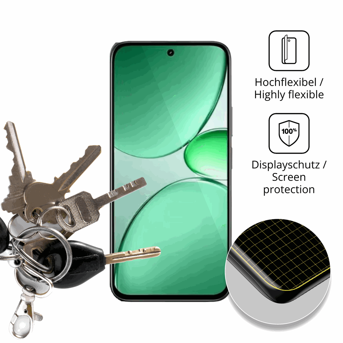 dipos Displayschutz für realmec85 pro, transparente Oberfläche, geringe Dicke und perfekte Passform