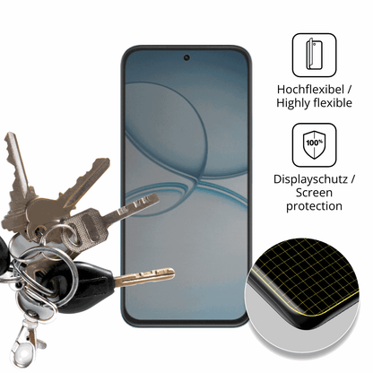 dipos Displayschutz für Realme Narzo 90X, mit Blickschutzfilter und perfekter Passform auch für die Rundungen