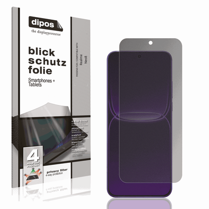 Blickschutzfolie von dipos passend für Realme Neo8, präziser Zuschnitt und blasenfrei montiert