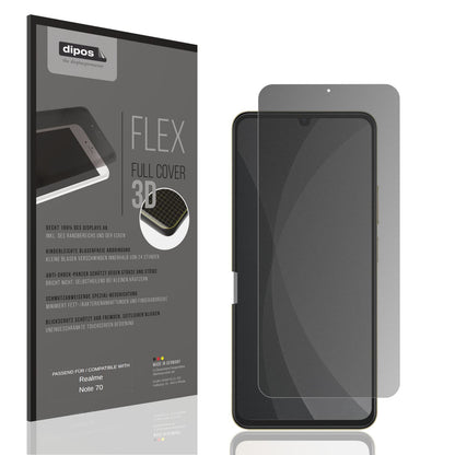 Blickschutzfolie von dipos passend für Realme Note 70, 100% Displayabdeckung und blasenfreie Montage