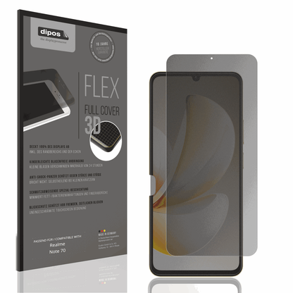 Blickschutzfolie von dipos passend für Realme Note 70, 100% Displayabdeckung und blasenfreie Montage