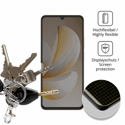 dipos Displayschutz für Realme Note 70, mit Blickschutzfilter und perfekter Passform auch für die Rundungen