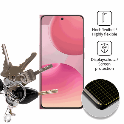 dipos Displayschutz für realme P4, transparente Oberfläche, perfekte Passform auch für die Rundungen