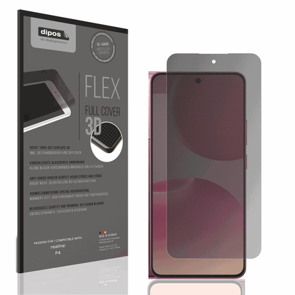 Blickschutzfolie von dipos passend für realme P4, 100% Displayabdeckung und blasenfreie Montage