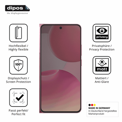 Flexible TPU-Folie passend zugeschnitten für realme P4, mit Privatsphäre-Schutz durch Sichtschutz-Folie
