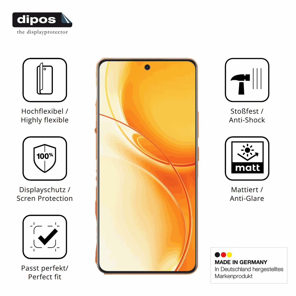 Displayschutz hergestellt in Deutschland, höchste Qualität made in Germany