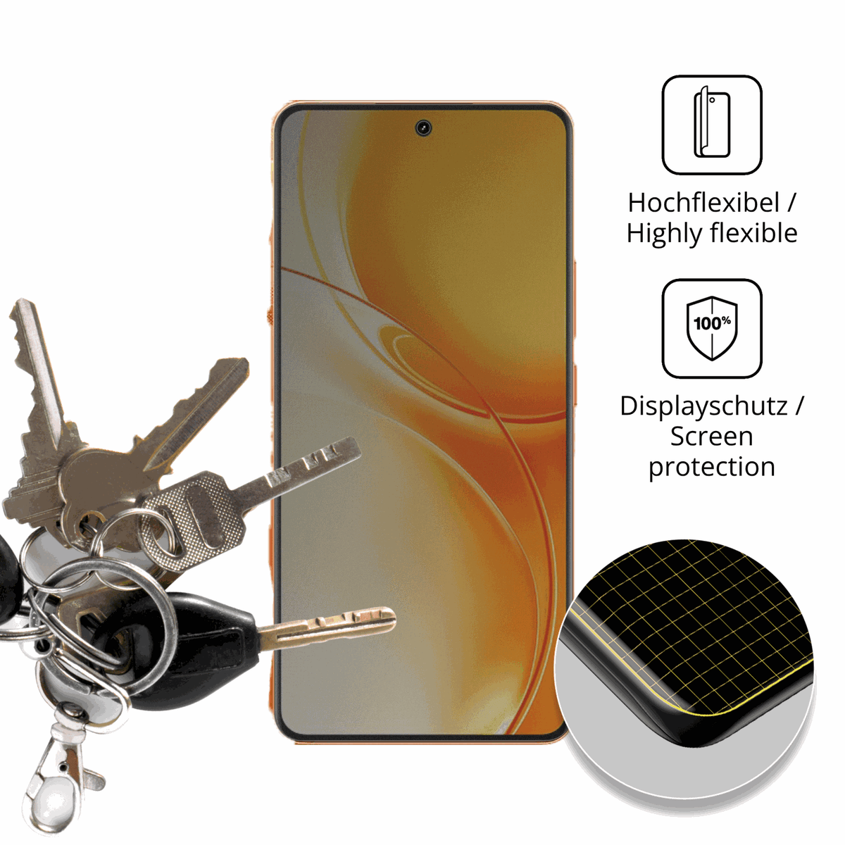 dipos Displayschutz für Realme P4 Power, mit Blickschutzfilter und perfekter Passform auch für die Rundungen