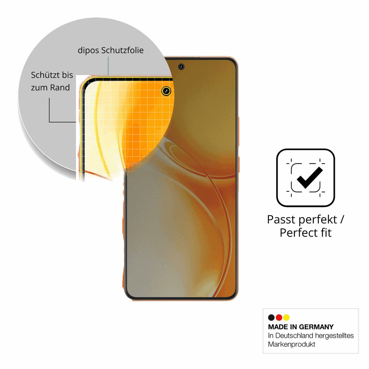 Schutz gegen Kratzer auf dem Realme P4 Power Glas durch Schlüssel, Stöße gegen die Tischkante oder Stürze